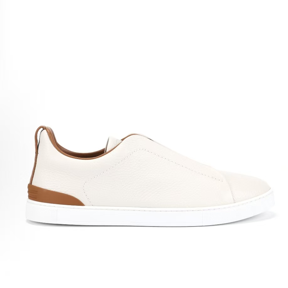 제냐 트리플 스티치 레더 로우탑 스니커즈 LHCVO-S4667Z-SPA 화이트 (CY공장)