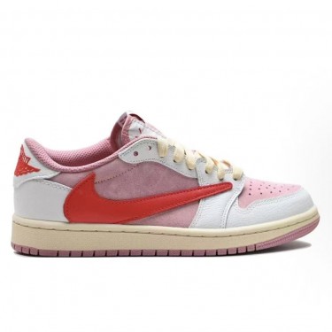 트래비스 스캇 x 에어 조던 1 로우 OG 리버스 스우시 핑크 화이트IQ7604-101 (LJR공장)