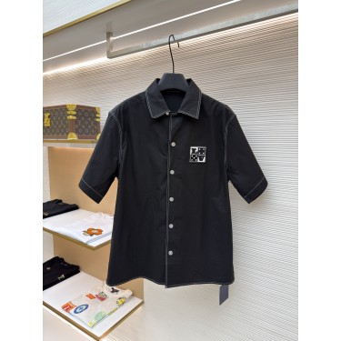 루이비통 레터 로고 자수 오픈카라 반팔 셔츠 (X공장)