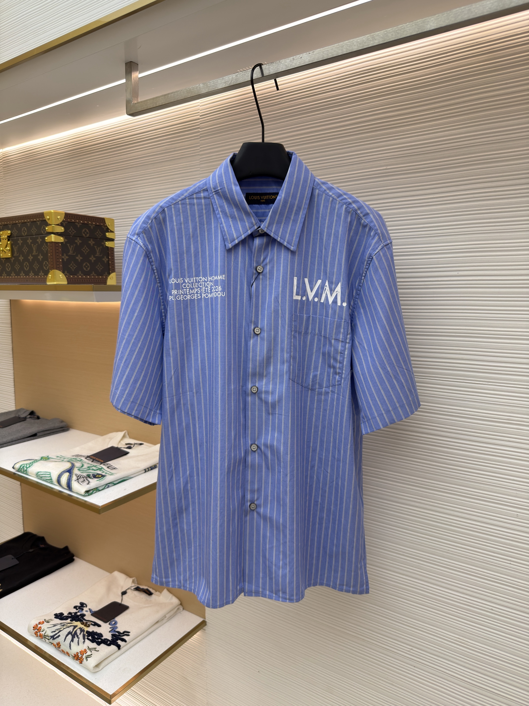 루이비통 스트라이프 자카드 프린트 반팔 티셔츠 (X공장)