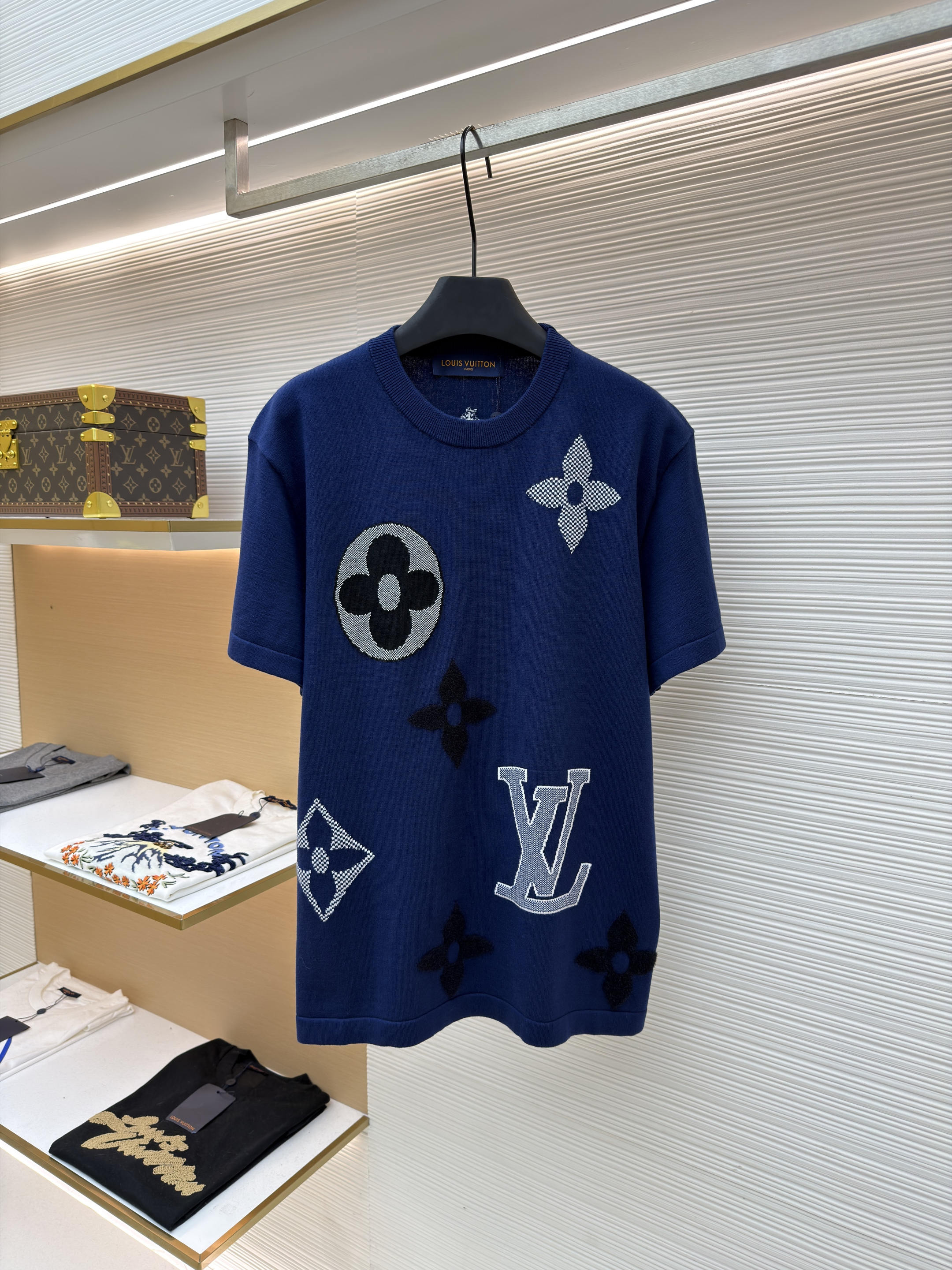 루이비통 SKI 인타르시아 니트 라운드넥 반팔 티셔츠 (X공장)