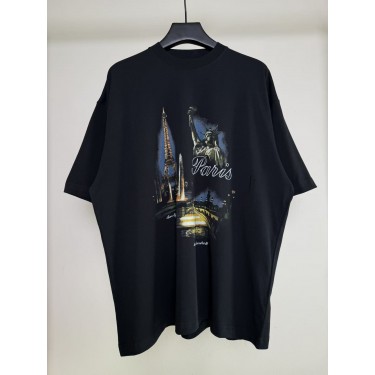 베트멍 파리스 로고 그래픽 반팔 티셔츠