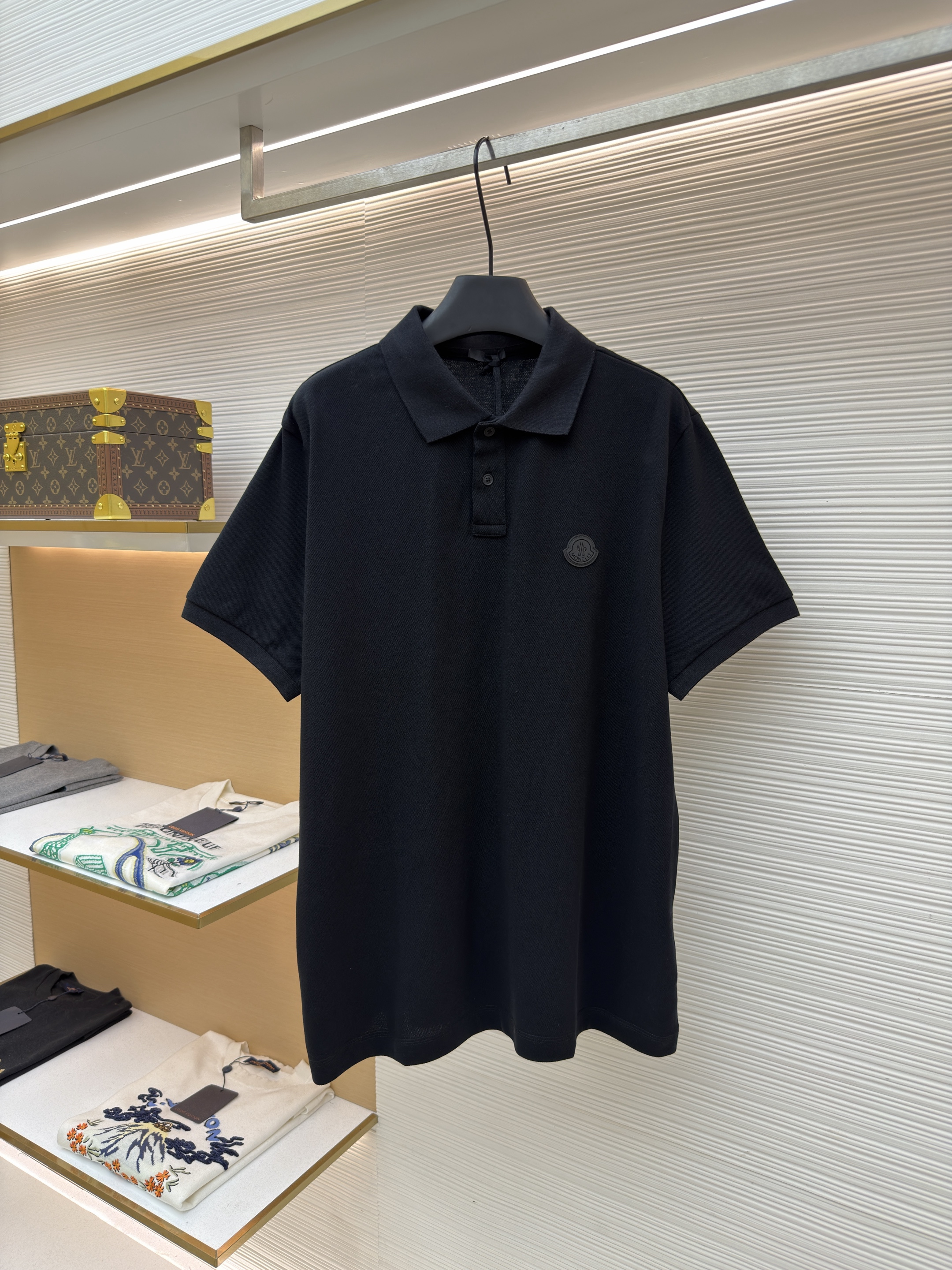 몽클레어 Moncler 로고 패치 코튼 피케 폴로 셔츠
