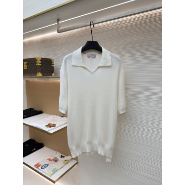 브루넬로 쿠치넬리 Brunello Cucinelli 리브 니트 폴로 셔츠